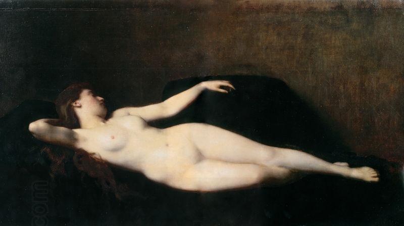 Jean-Jacques Henner Woman on a black divan China oil painting art